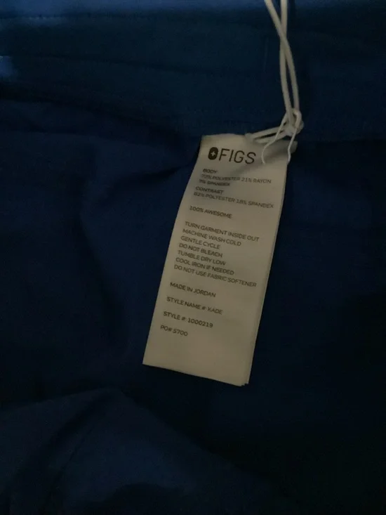 Figs Scrub Kade Cargo Pants Royal Blue Medium - Picture 4 of 5